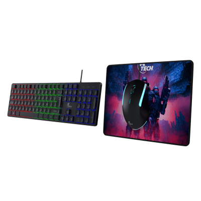 BUNDLE TECLADO, MOUSE Y PAD GAMER HASHA XTECH (XTK-535S)