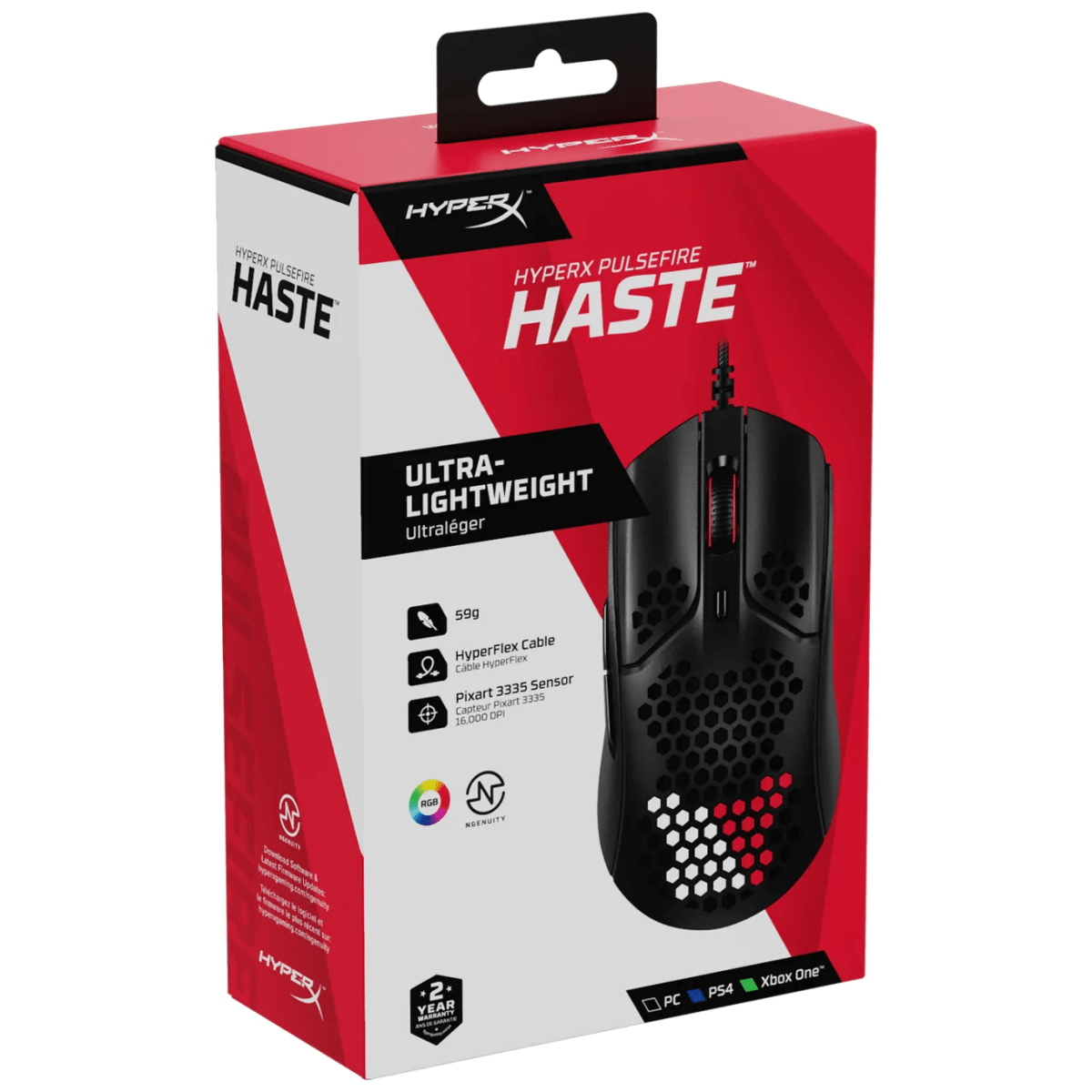 MOUSE HYPERX PULSEFIRE HASTE ULTRALIGERO (HMSH1ABK/G)( 4P5P9AA) NTPeru