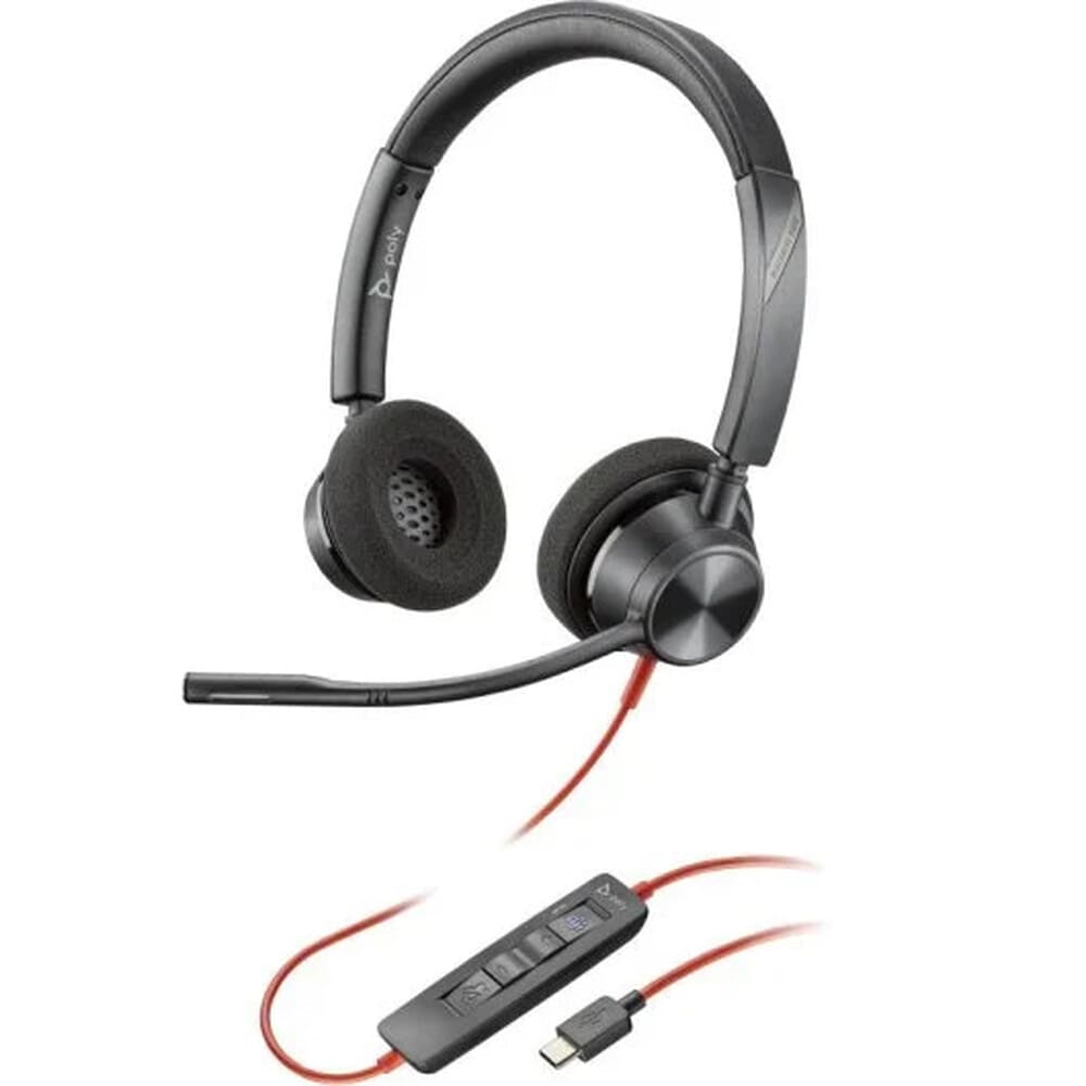 AURICULAR POLY BLACKWIRE 3320 STEREO USB-C HEADSET +USB-C/A ADAPTER (8X219AA)3