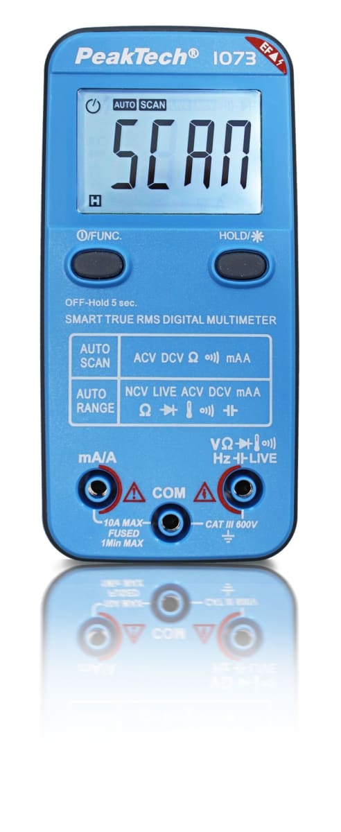 MULTIMETRO DIGITAL PEAKTECH INTELIGENTE P1073 4000 COUNTS 600V AC/DC - 10A AC/DC (P1073) 0