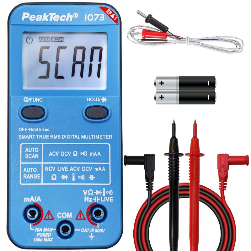 MULTIMETRO DIGITAL PEAKTECH INTELIGENTE P1073 4000 COUNTS 600V AC/DC - 10A AC/DC (P1073)2