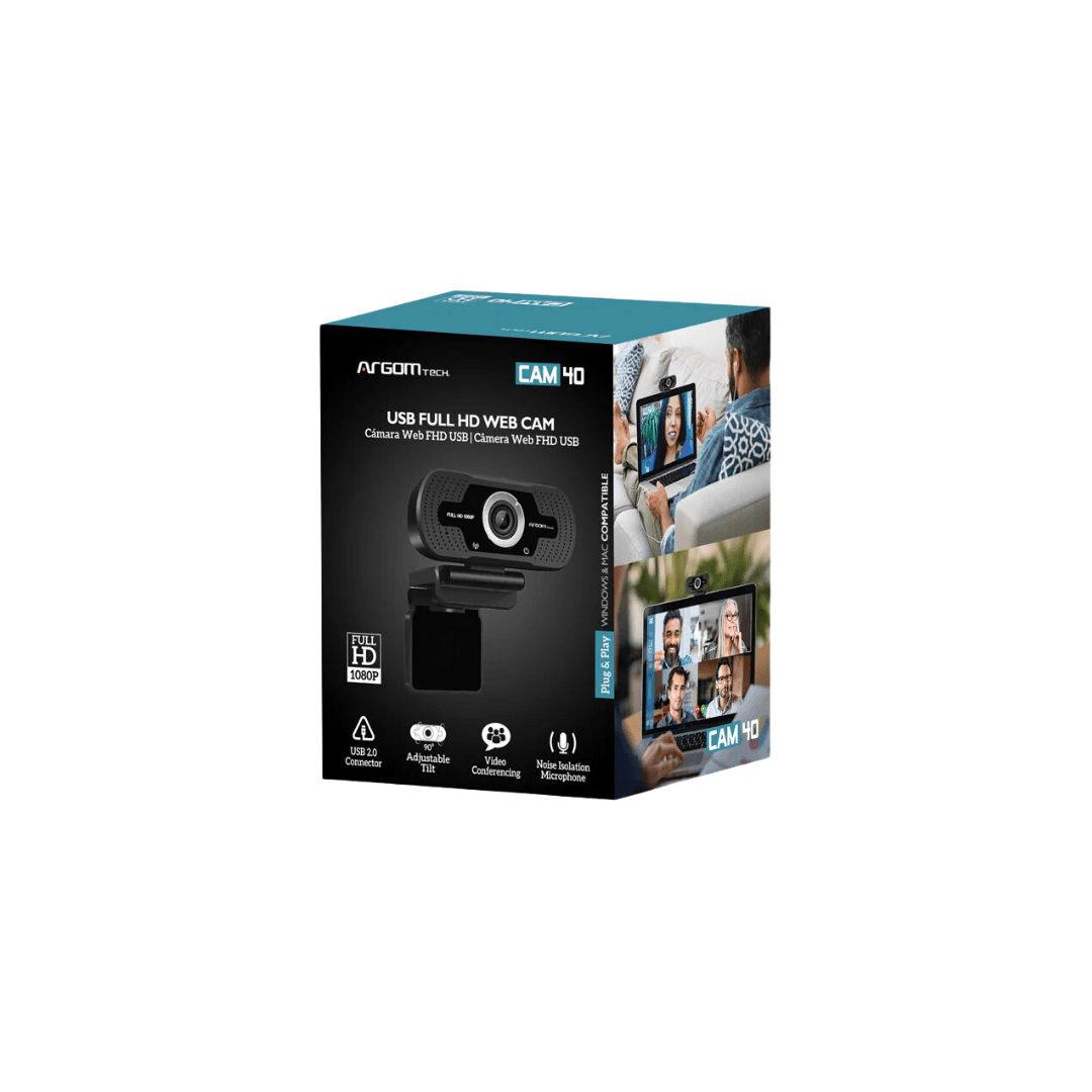 CAMARA WEB ARGOMTECH CAM40 USB FHD 1080P (ARG-WC-9140BK)3