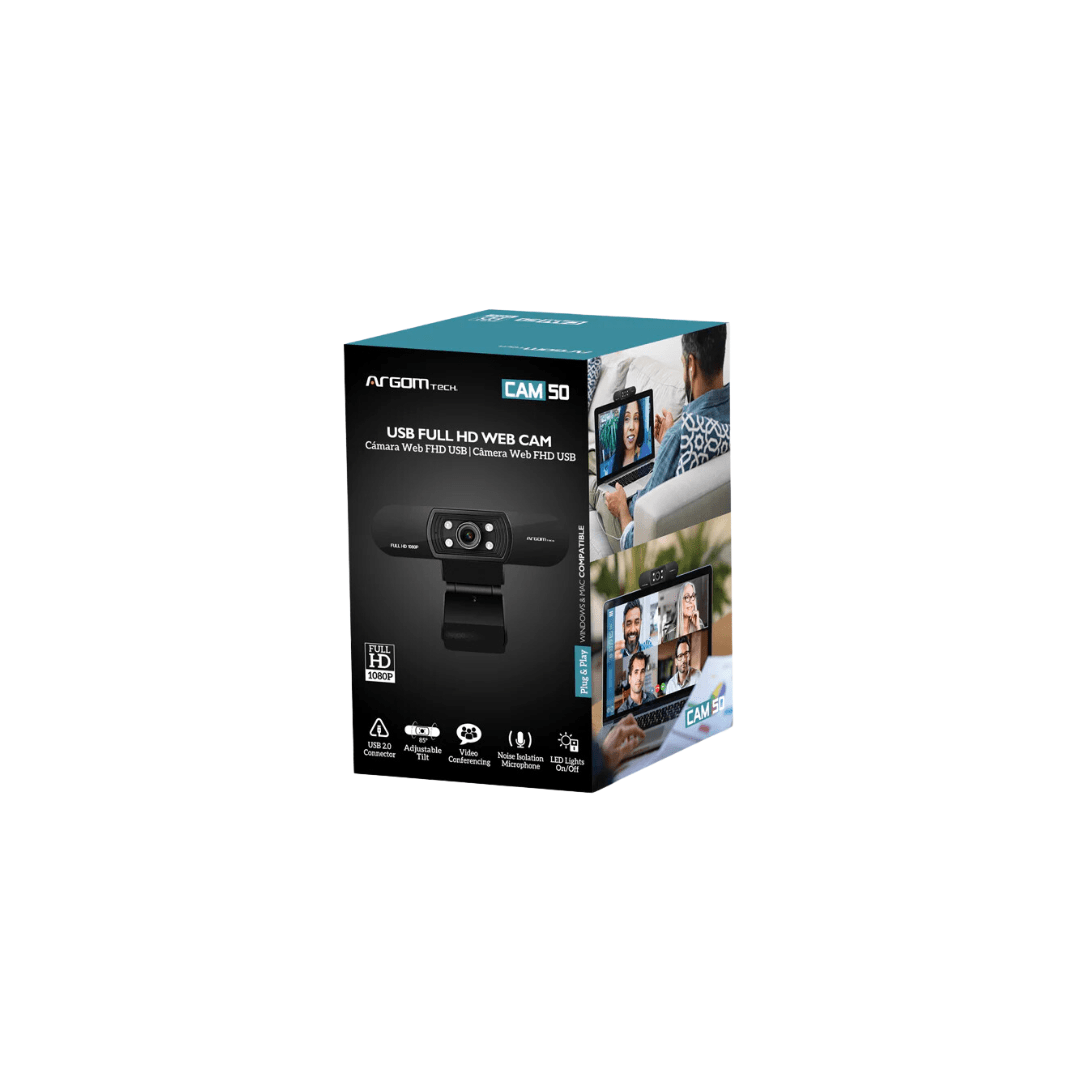 CAMARA WEB ARGOMTECH CAM50 USB FULL HD 1080P (ARG-WC-9150BK)3