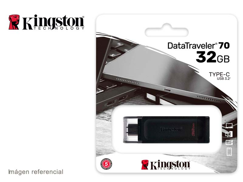 MEMORIA USB-C 3.2 32GB KINGSTON DATATRAVELER 70 (DT70/32GB) 3