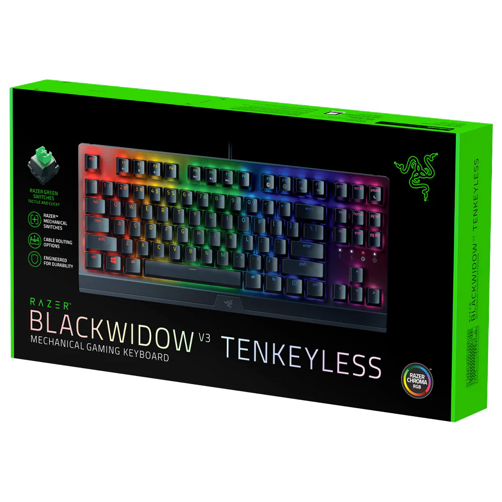 TECLADO RAZER BLACKWIDOW V3 TKL MECANICO SWITCH YELLOW SP CHROMA BLACK (RZ03-03492300-R311) NT83