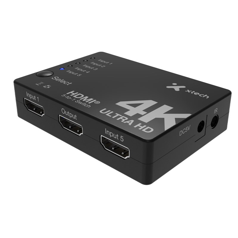 SWITCH XTECH 5 PUERTOS HDMI 1.4 3840X2160 (XHA-430) (NT3)2