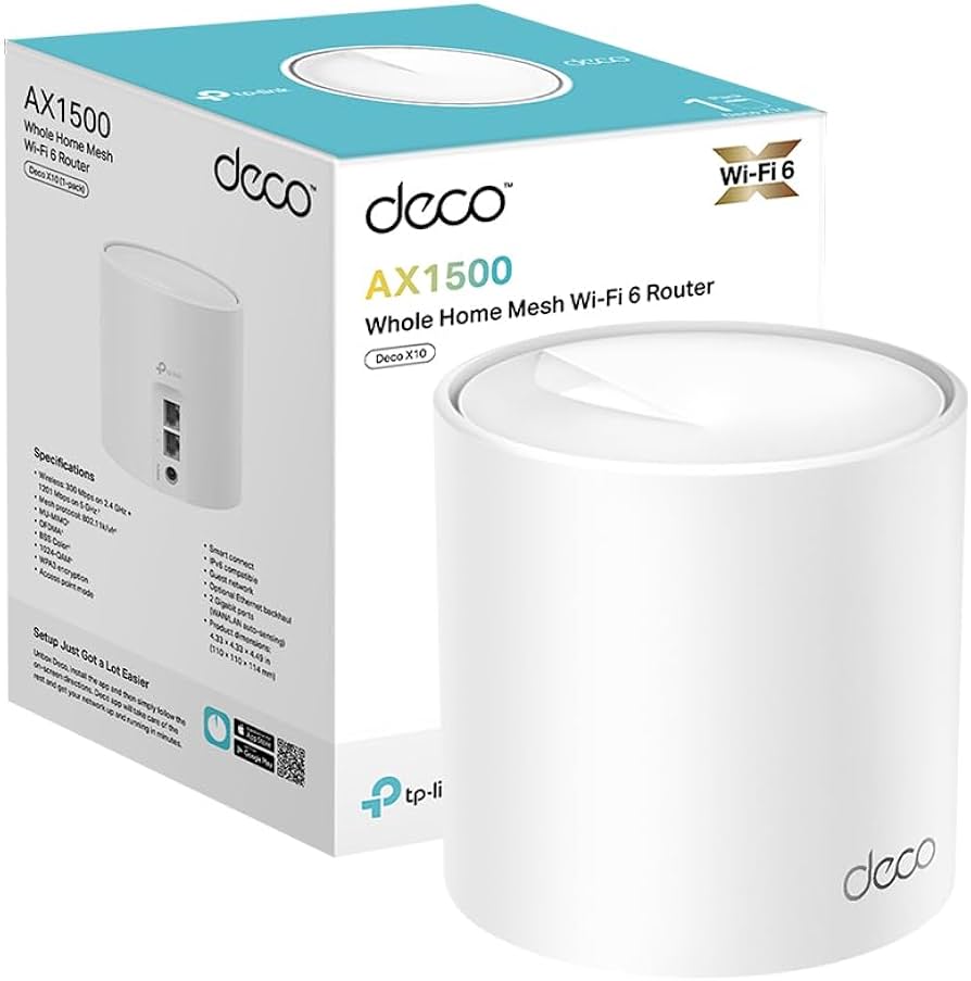 SISTEMA DE WIFI TP-LINK MESH DECO X10 (PAQX1) AX1500 2BAND (Deco X10(1-pack)) (NT6)3