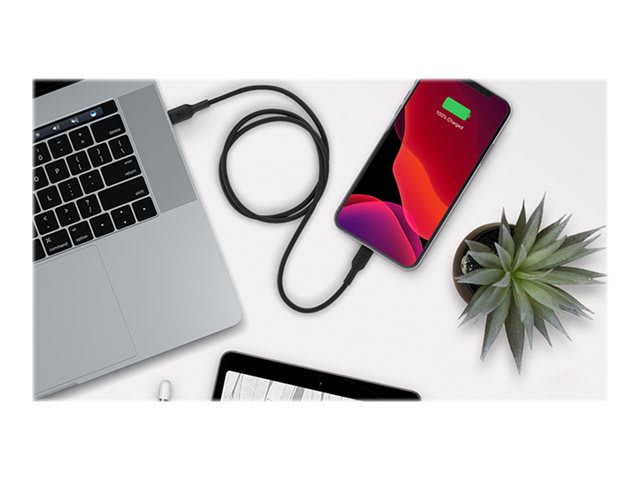 CABLE BOOSTCHARGE BELKIN USB-C TO LIGHTNING 1MTS BLACK (CAA003BT1MBK)3