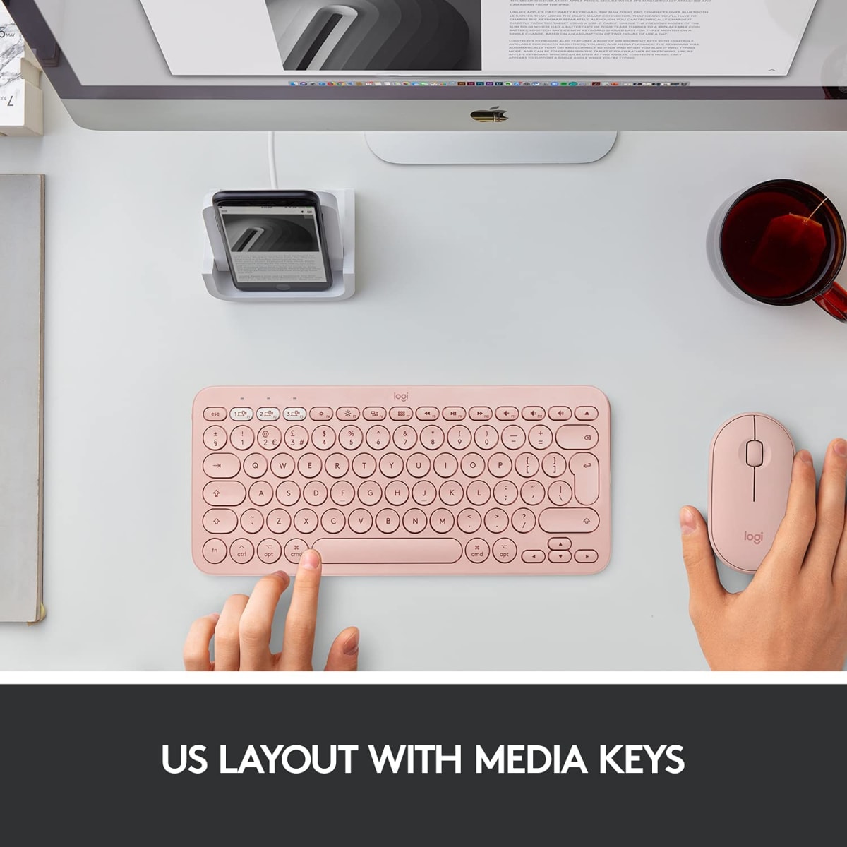 TECLADO LOGITECH K380 BT ROSADO MULTI DEVICE (920-009594)5