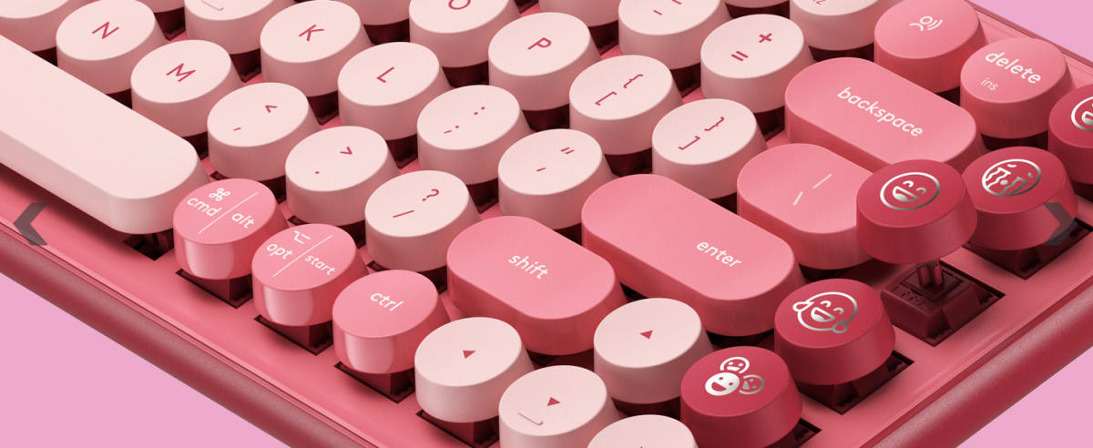TECLADO MECÁNICO LOGITECH POP KEYS CORAL/ROSA (920-010715)2