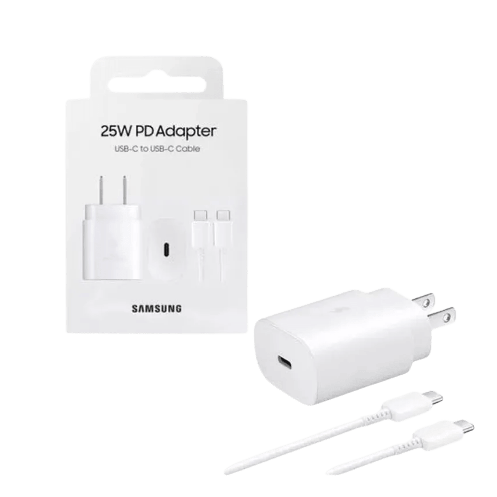 CARGADOR SAMSUNG 25W COLOR BLANCO + CABLE USB-C A USB-C3