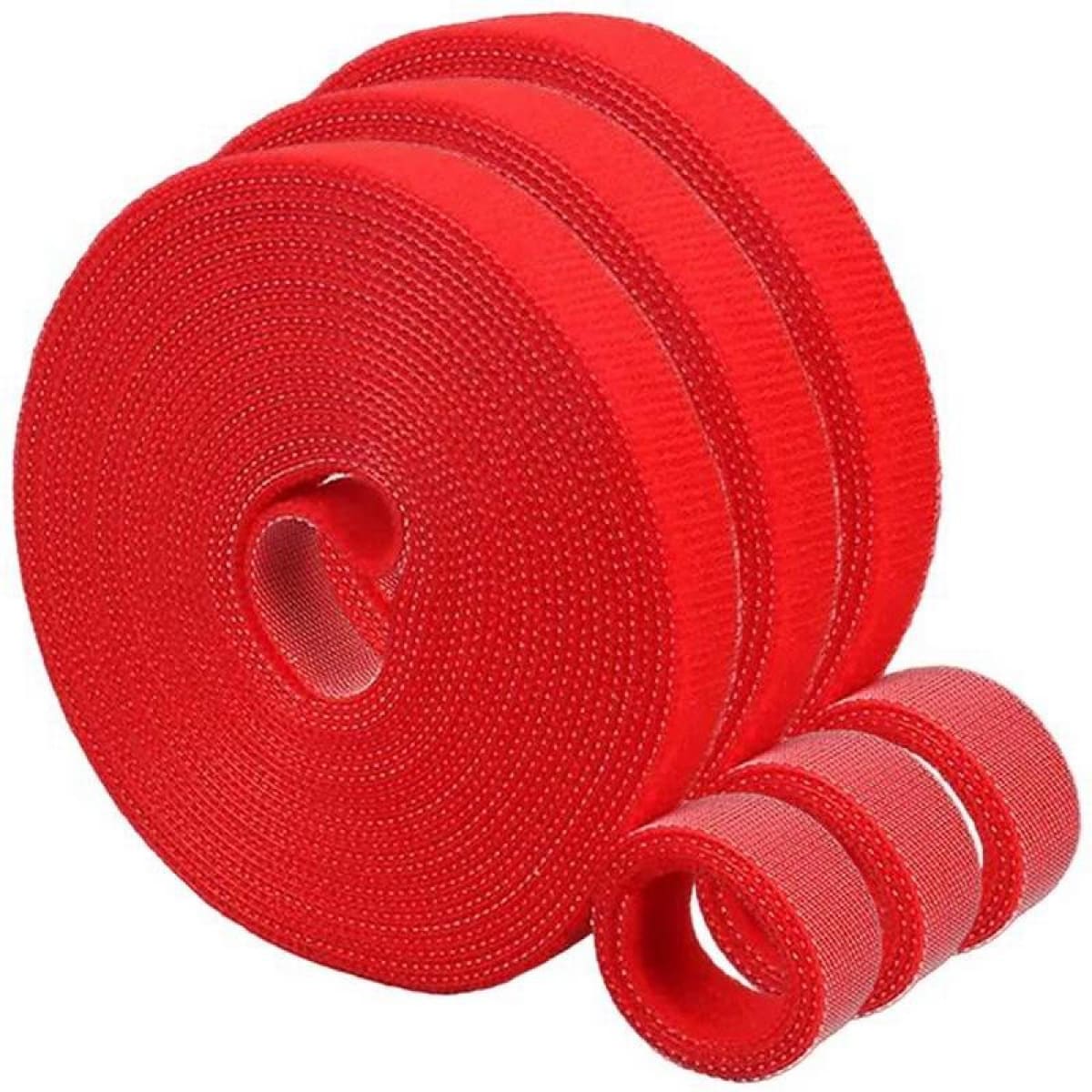 CINTA DE SUJECIÓN REUTILIZABLE TIPO VELCRO 25MTX2CM ROJO2