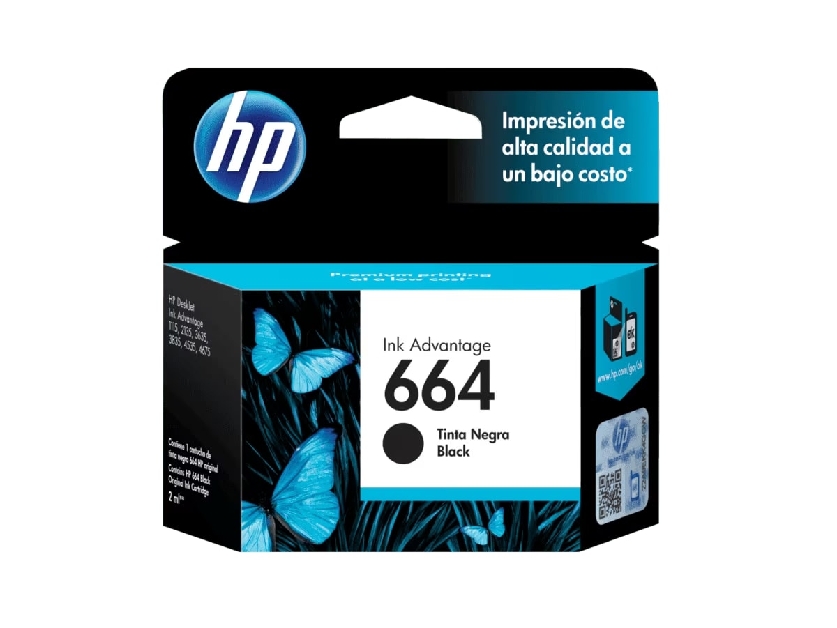 CARTUCHO DE TINTA HP 664 NEGRO DESKJET 2ML (F6V29AL) (NT18) 0