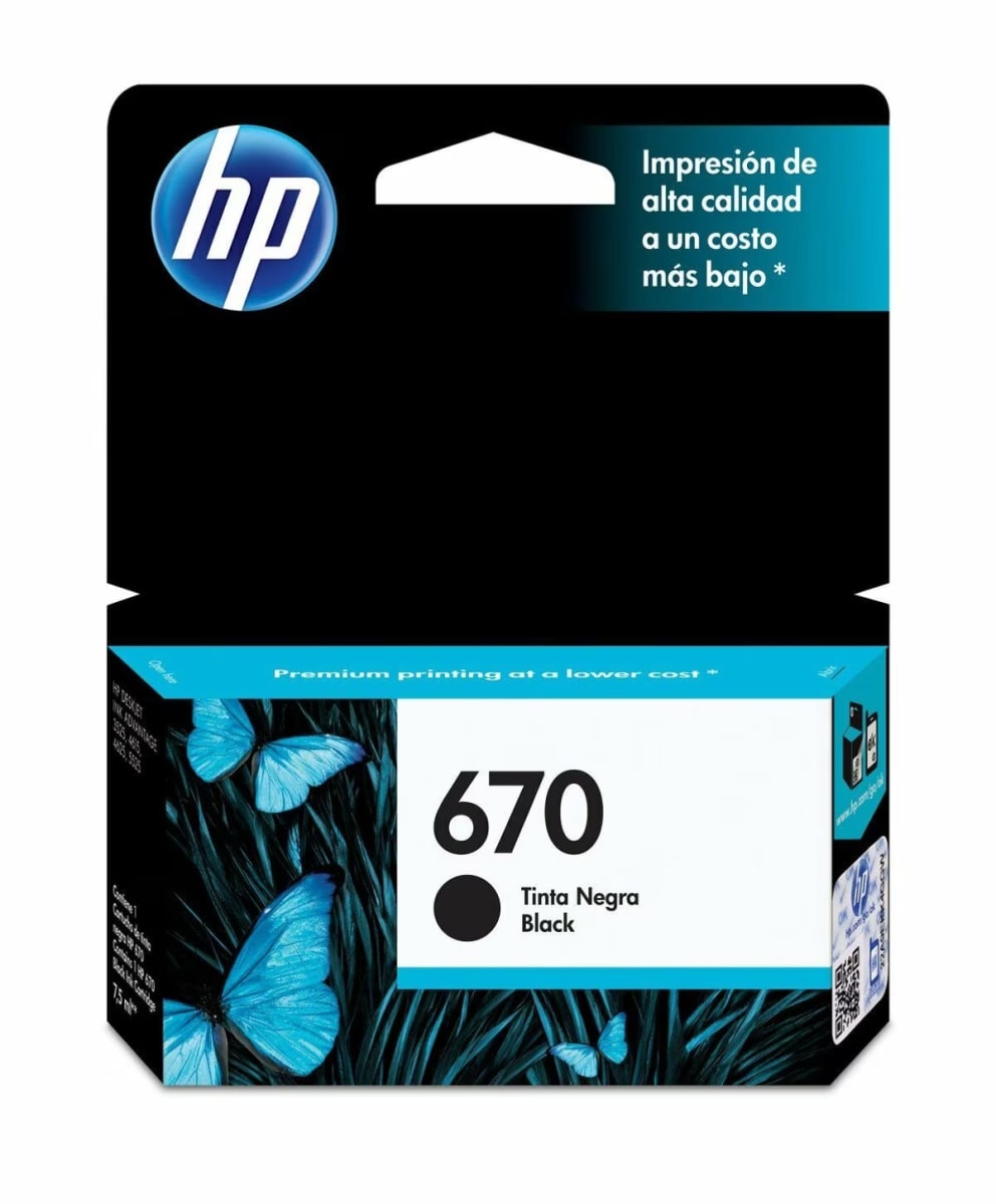CARTUCHO DE TINTA HP 670 NEGRO DESKJET 14PL (CZ113AL) (NT18) 0