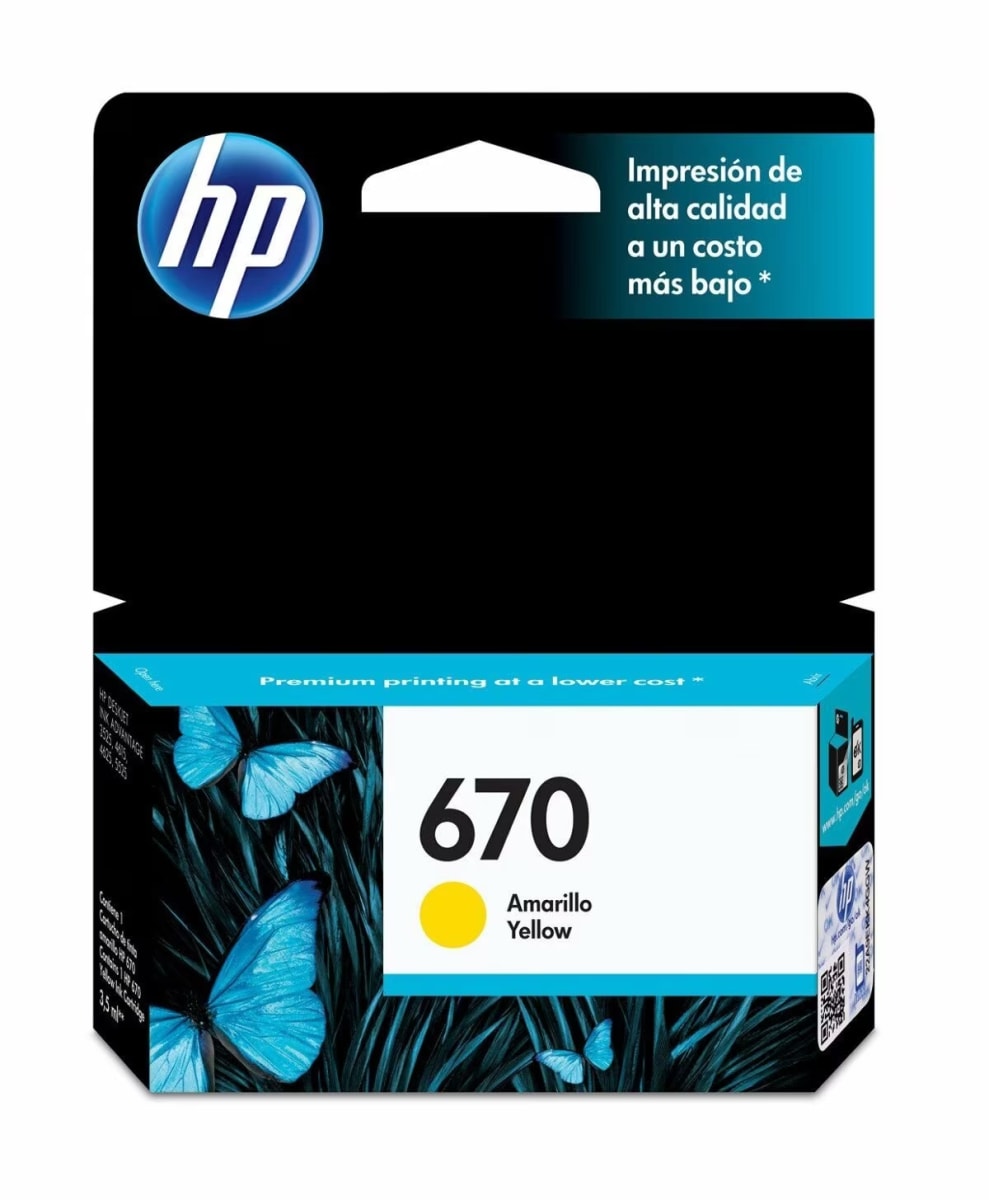 CARTUCHO DE TINTA HP 670 AMARILLO DESKJET (CZ116AL) (NT18) 0