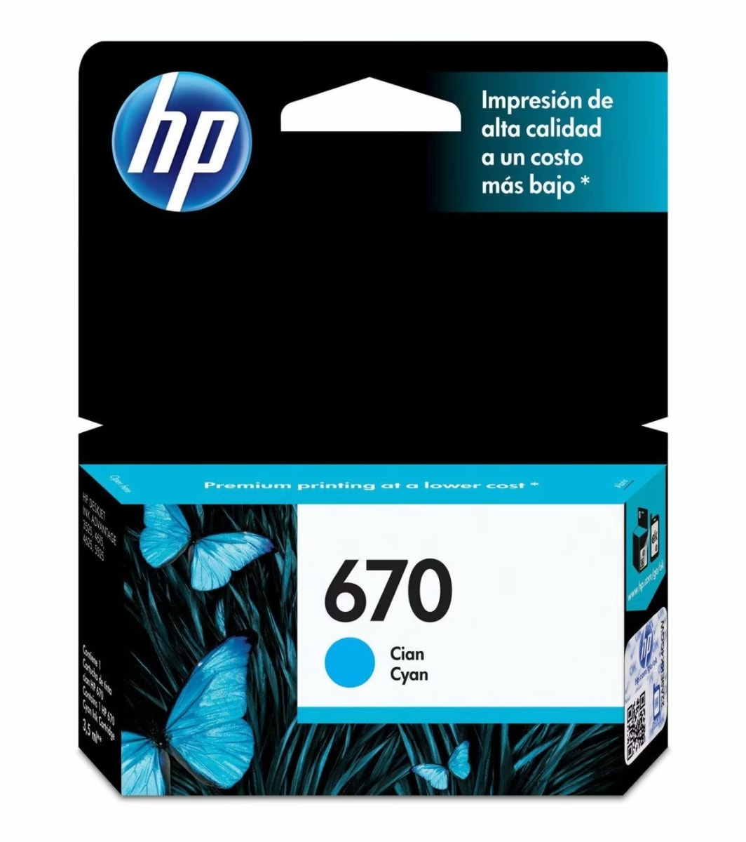CARTUCHO DE TINTA HP 670 CYAN DESKJET (CZ114AL) (NT18) 0