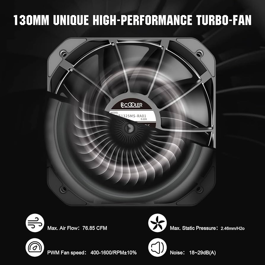 COOLER DE PROCESADOR PCCOOLER K4 CHALLENGER 130MM (PCCOOLER-K4BK)2