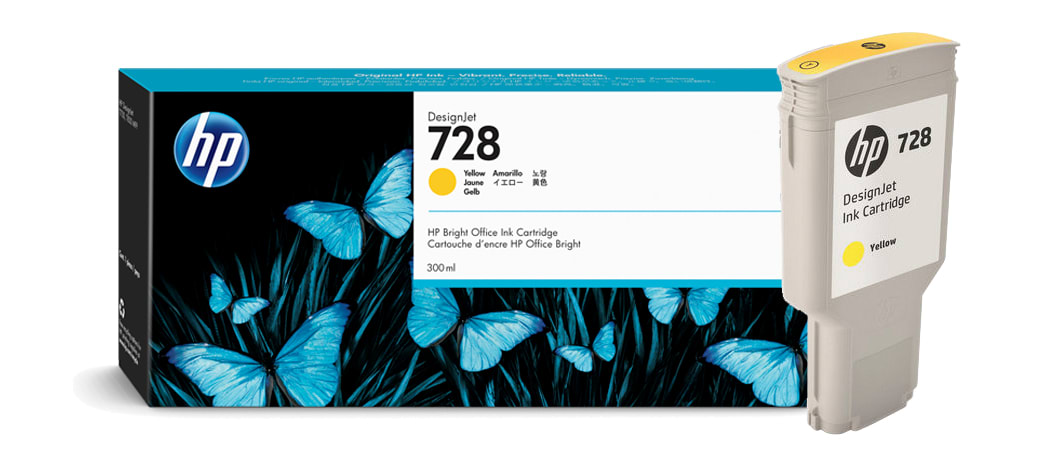 CARTUCHO DE TINTA HP 728 AMARILLO 300ML (F9K15A) (NT18)2