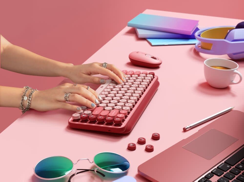 TECLADO MECÁNICO LOGITECH POP KEYS CORAL/ROSA (920-010715)3