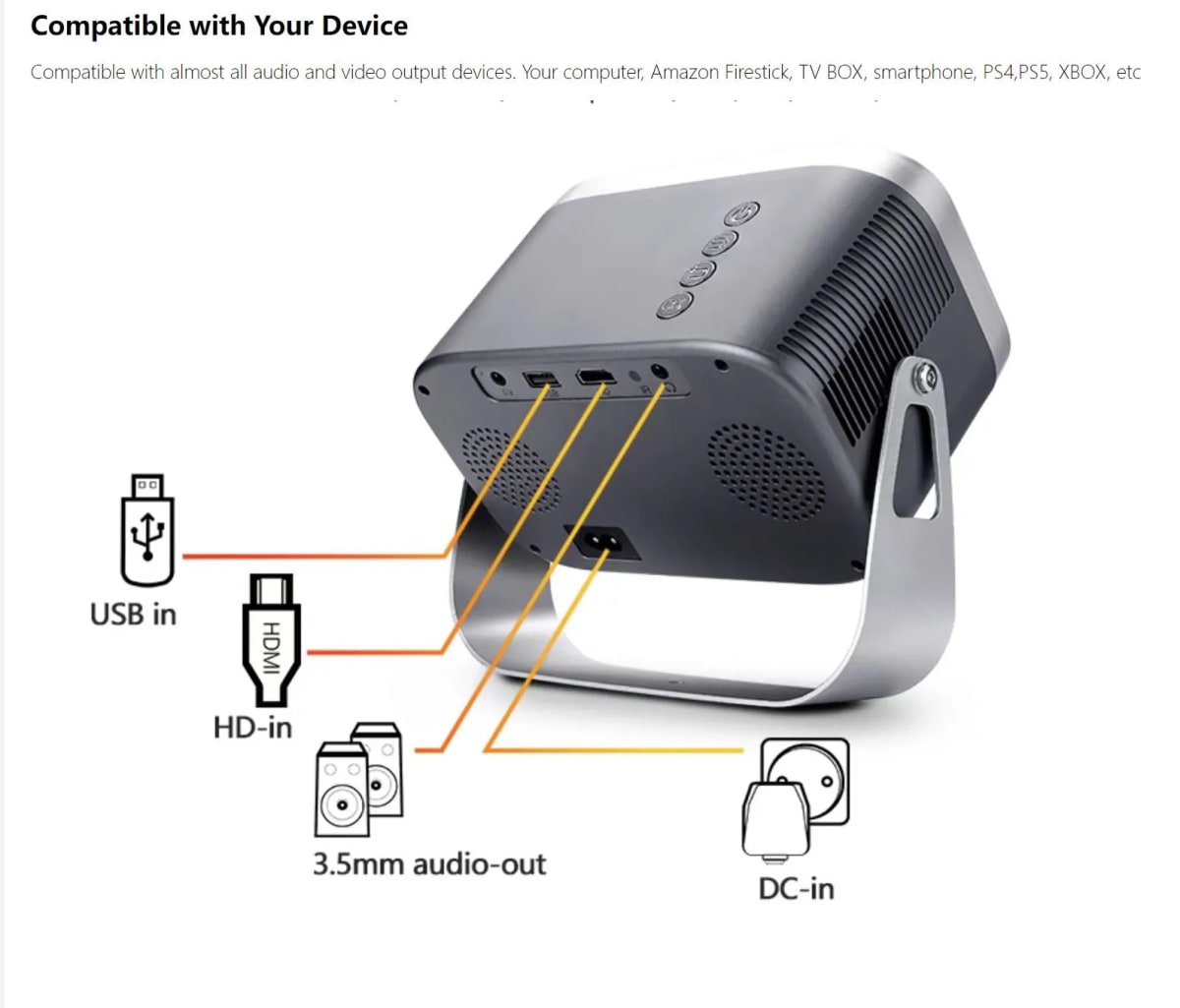 PROYECTOR DE CASA HD ELECTRIC FOCUS C/ CONTROL REMOTO2
