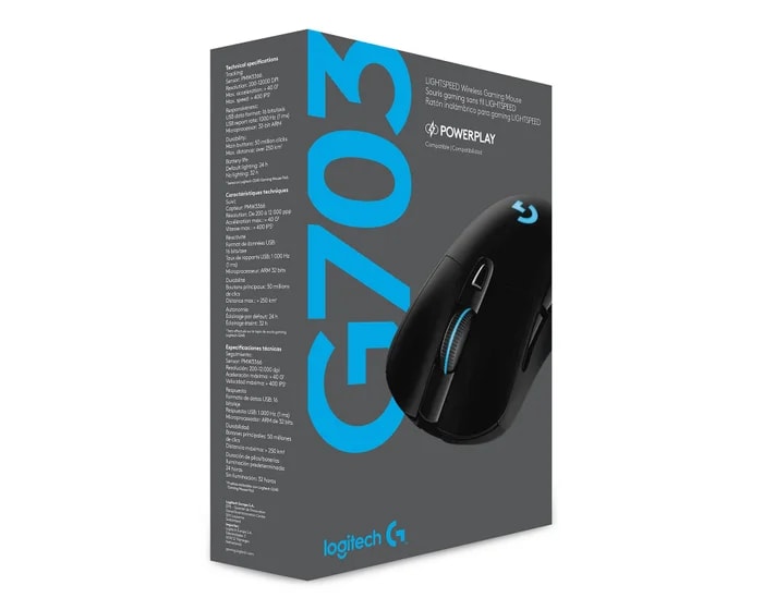 MOUSE LOGITECH G703 LIGHTSPEED WIRELESS BLACK (910-005639) (NT8)4