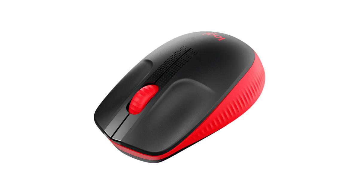 MOUSE LOGITECH M190 INALAMBRICO NEGRO/ROJO (910-005904)1