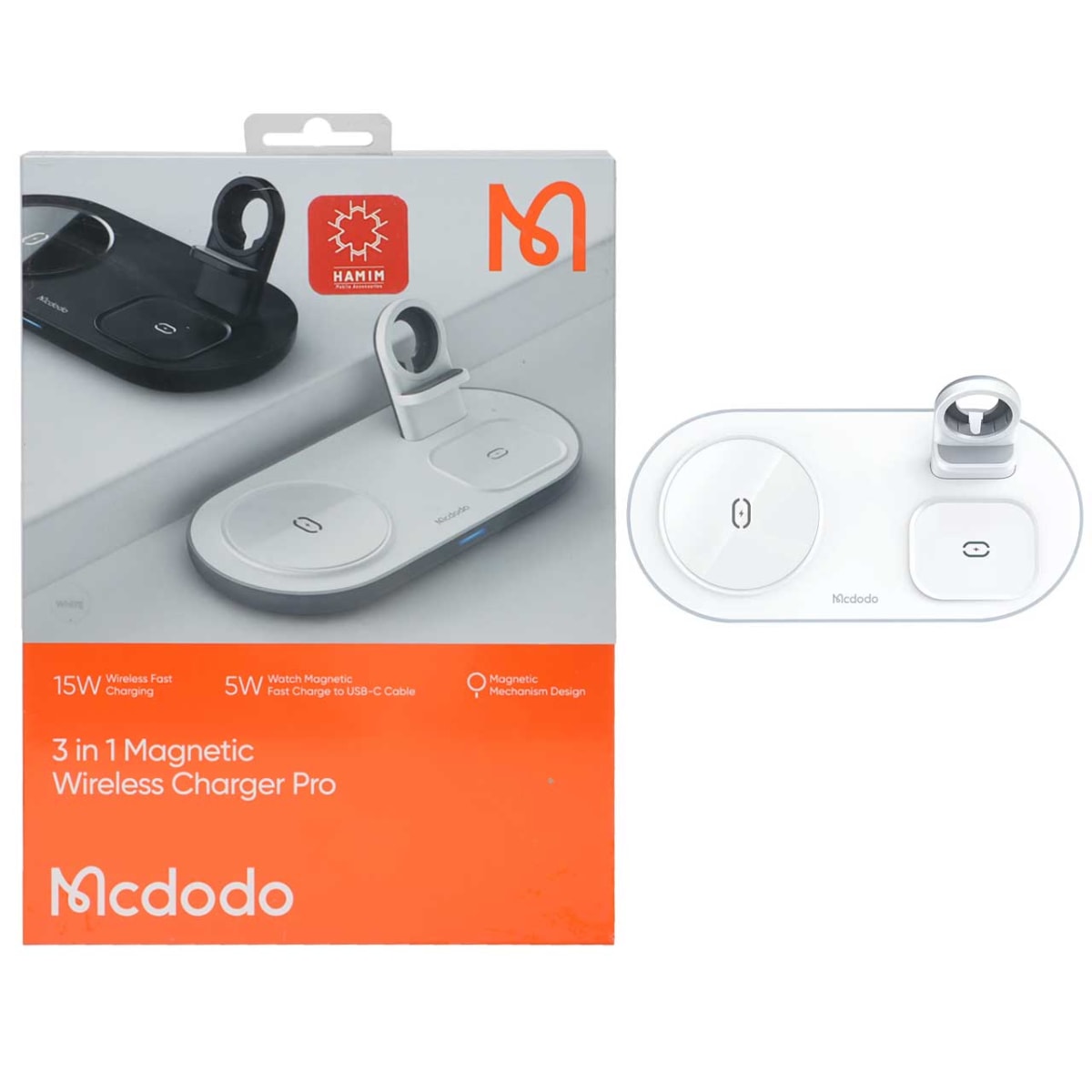 CARGADOR INALAMBRICO MCDODO 3 EN 1 CELULAR/TWS/APPLEWATCH 15W (CH-7062)4
