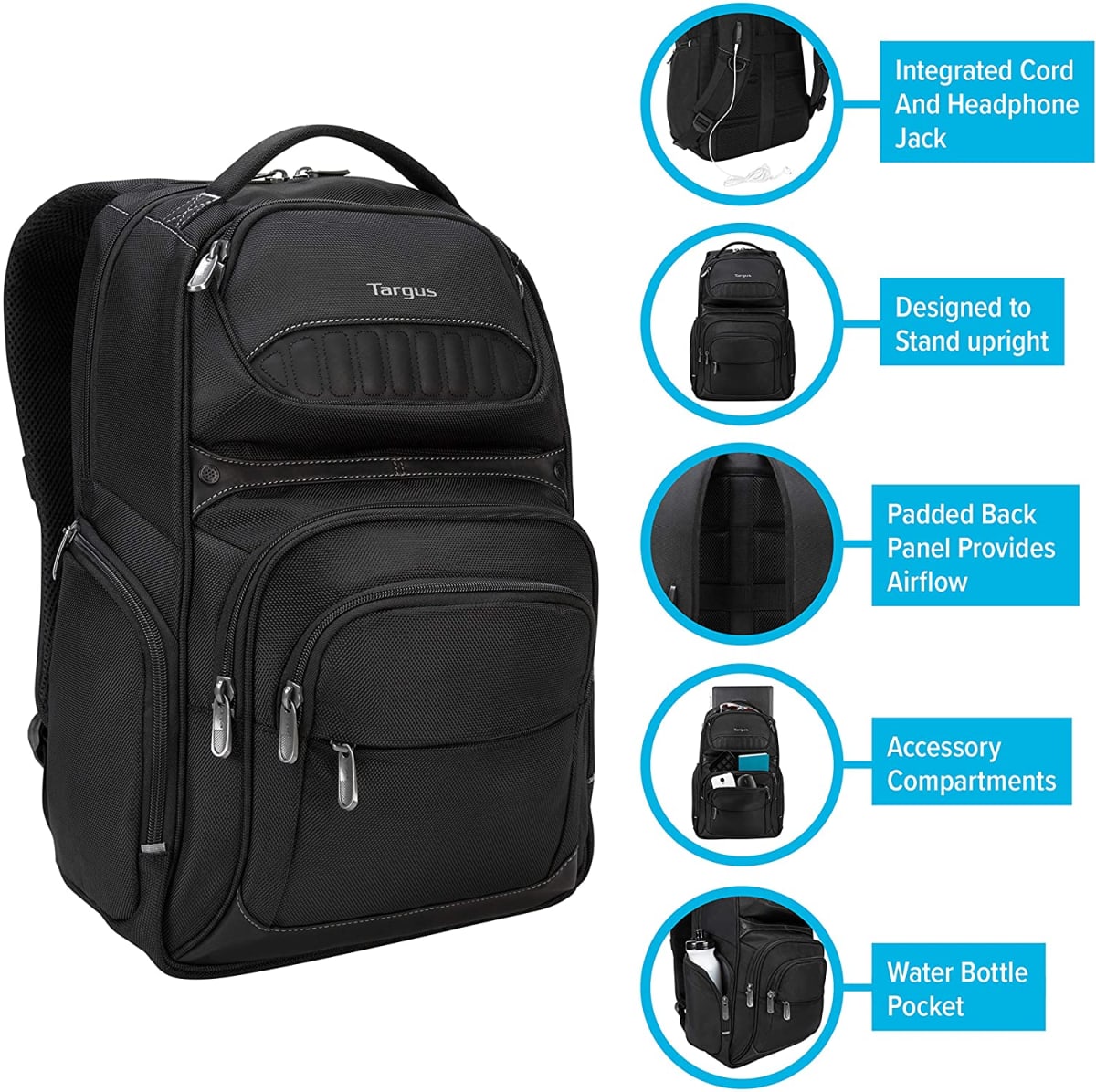 MOCHILA TARGUS LEGEND IQ AUDIO JACK NEGRO 16