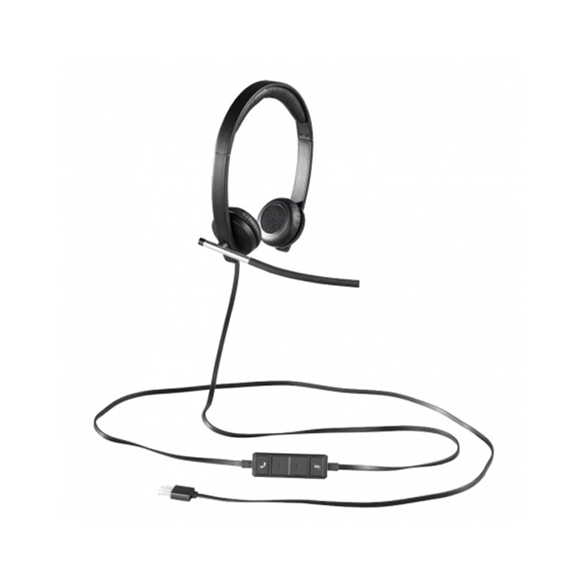 AURICULAR LOGITECH H650E STEREO CON MICROFONO BLACK USB (981-000518) (NT8)2