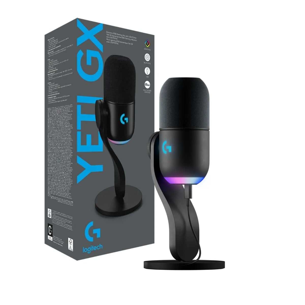 MICROFONO LOGITECH YETI GX RGB LIGHTSYNC NEGRO (988-000568) (NT8) 0
