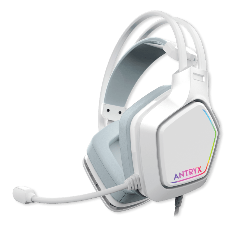 AUDIFONO C/MICROFONO ANTRYX ENIGMA SE WHITE 7.1 VIRTUAL, VIBRADOR, USB (AGH-7320WR7V) (NT21)5