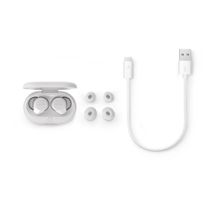 AUDÍFONOS INALÁMBRICOS PHILIPS CON MICROF. USB-C TACTIL BLANCO (TAT1209WT) (NT8)2