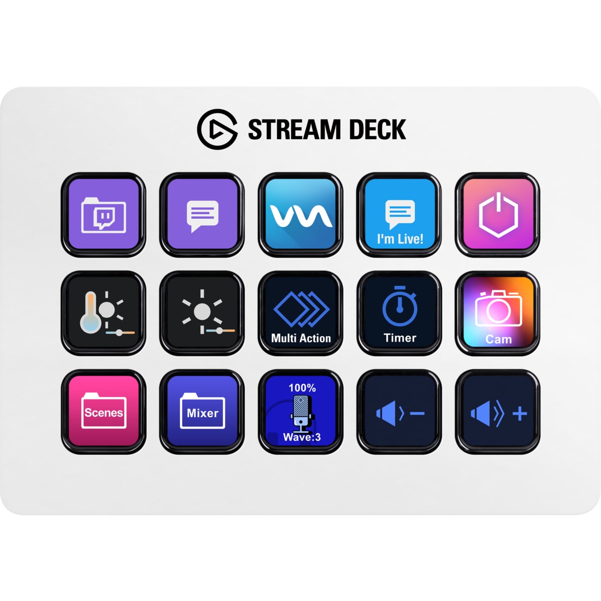 STREAM DECK ELGATO MK.2 15 TECLAS LCD PERSONALIZABLE WHITE (10GBA9911) (NT18)3