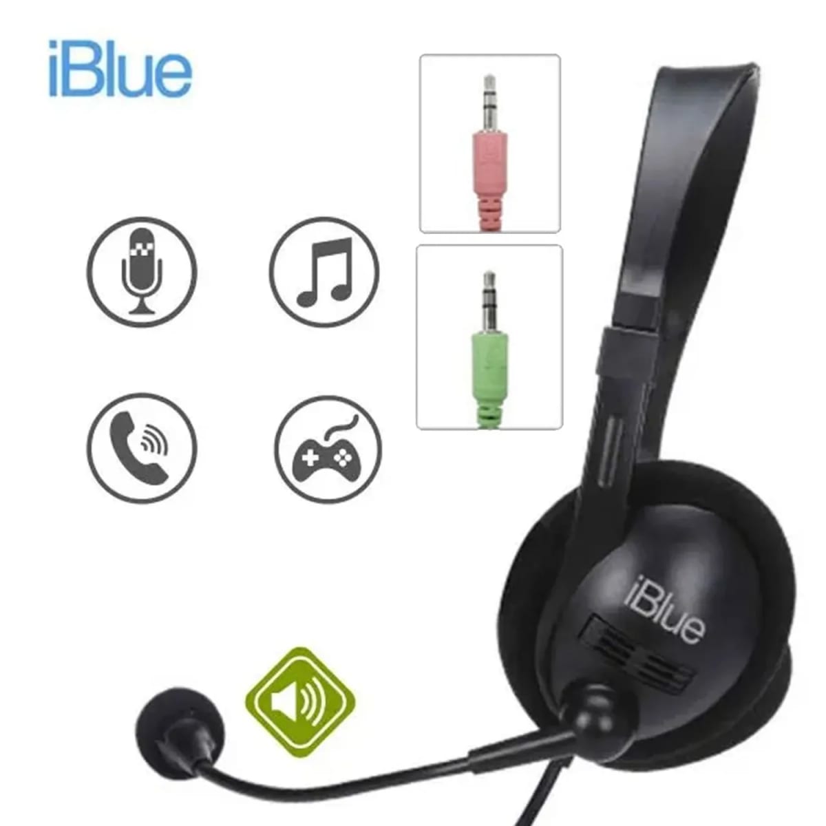 AURICULAR IBLUE HS-2001BK 3.5MM BLACK (HS-2001BK) (NT8)2