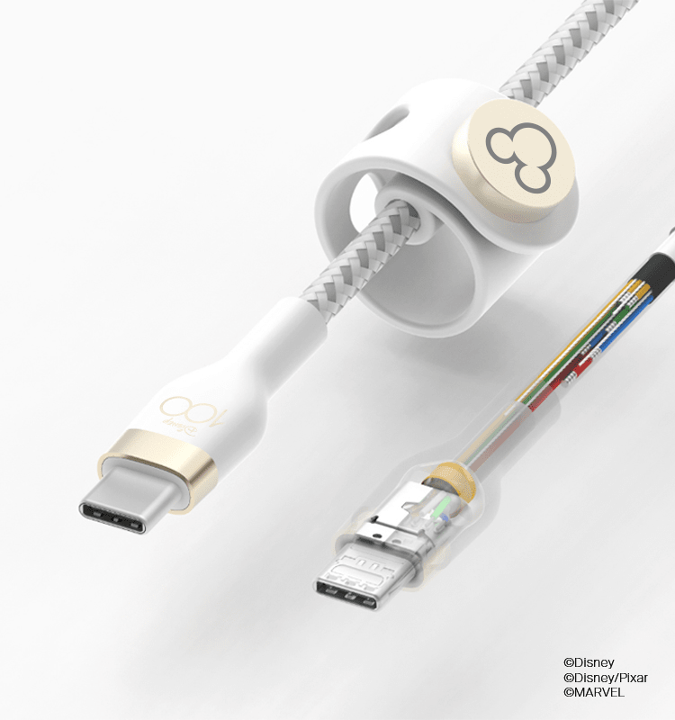 CABLE PRO FLEX BELKIN MICKEY USB-C A USB-C 60W (AC410BLK49)3