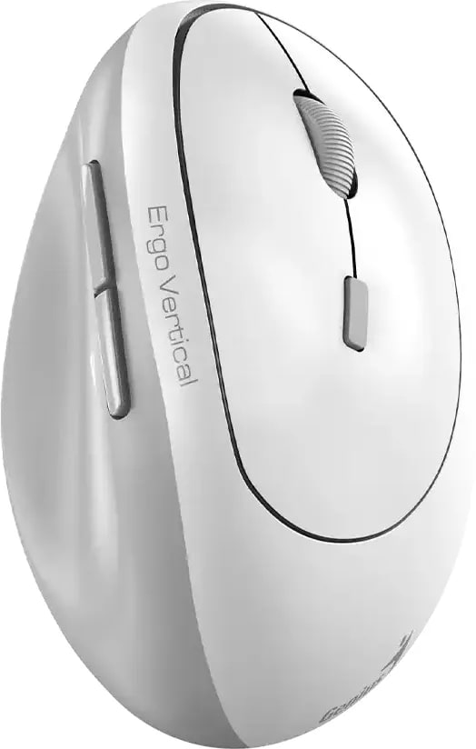 MOUSE GENIUS ERGO 8350S AI COPILOT DUAL WIRELESS/BT VERTICAL 6-BOT SILENT WHITE GREY (31030041401)3