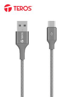 CABLE USB TEROS A-C 60W 3A GRIS TE-70211W (TE70211L) (NT4)2