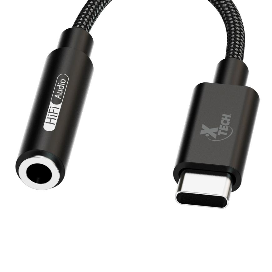ADAPTADOR XTECH USB C MACHO A CONECTOR 3.5MM HEMBRA PARA AUDIFONOS NEGRO (XTC-509)5