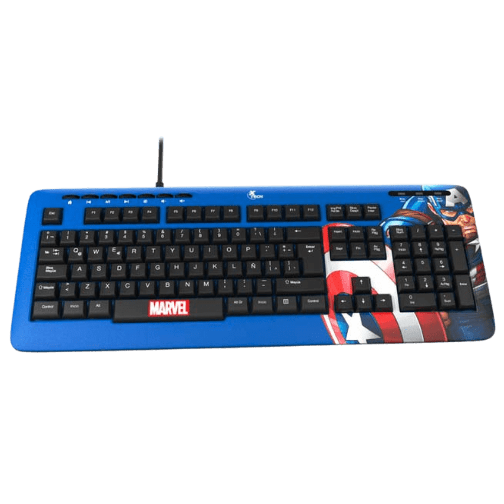 TECLADO CABLEADO XTECH EDICIÓN CAPITAN AMÉRICA (XTK-M401CA)2