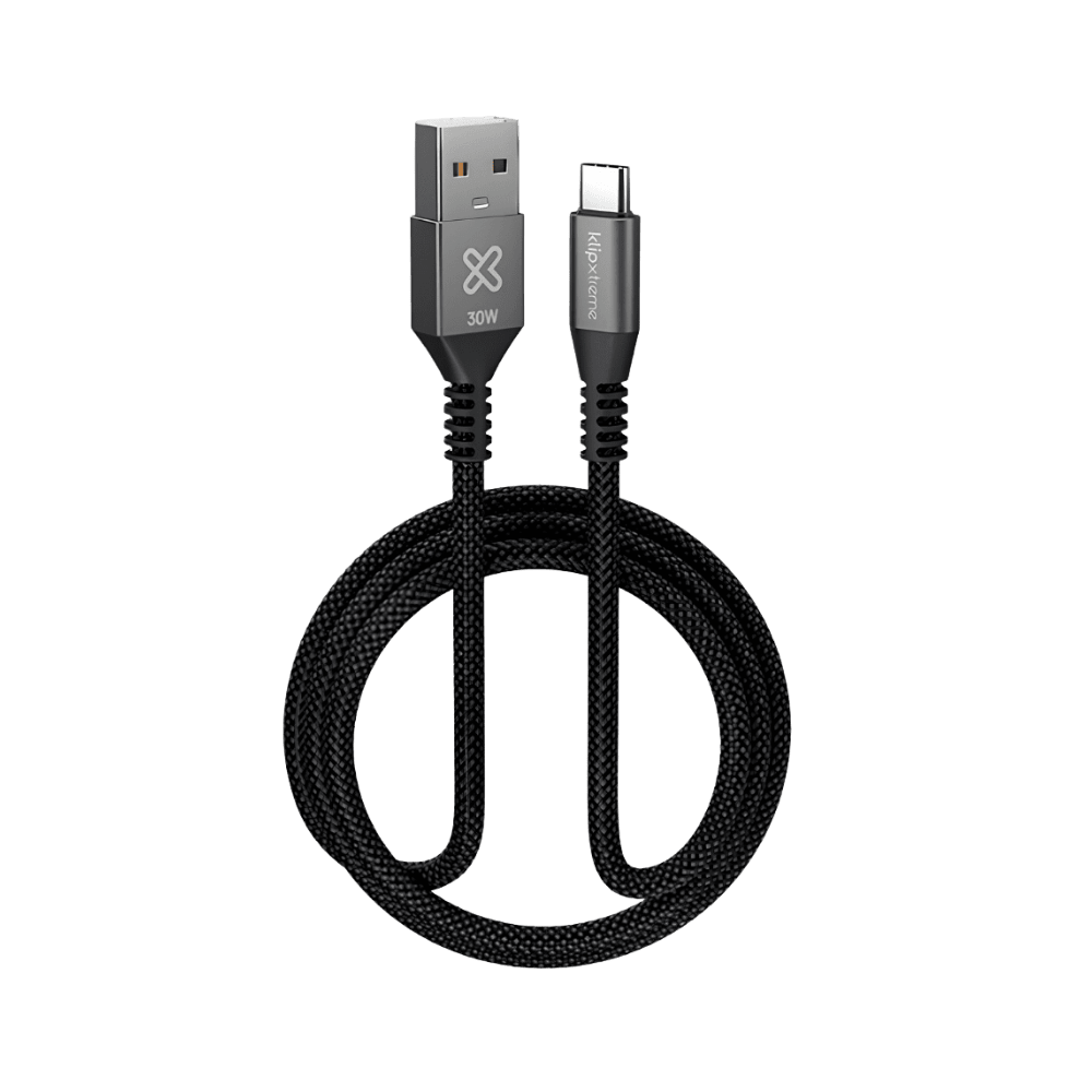 CABLE  KLIP XTREME USB-A A USB-C POWERGO 050 1 METR0 30W CARGA RÁPIDA TRENZADO ( KAC-050-3FT)2