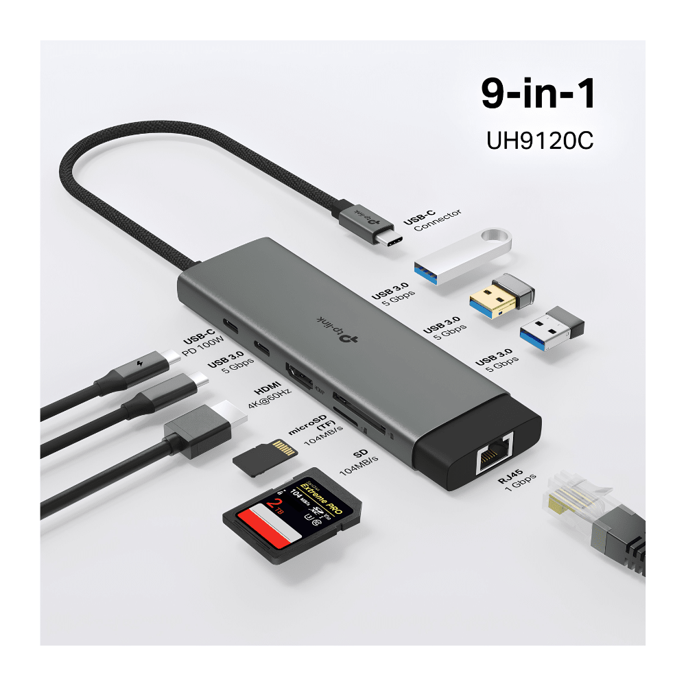 HUB USB TP-LINK UH9120C DE 9 PUERTOS, USB-C (0102500042)4