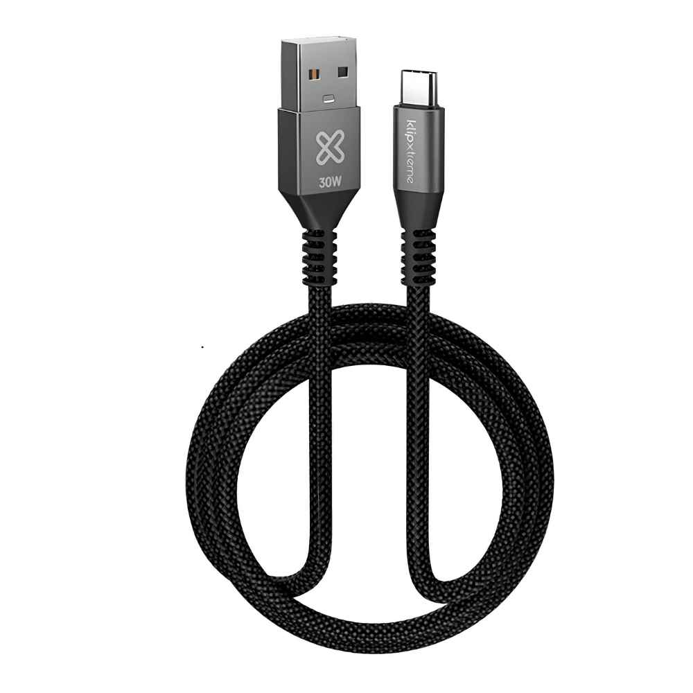 CABLE  KLIP XTREME USB-A A USB-C POWERGO 050 1 METR0 30W CARGA RÁPIDA TRENZADO ( KAC-050-3FT)2