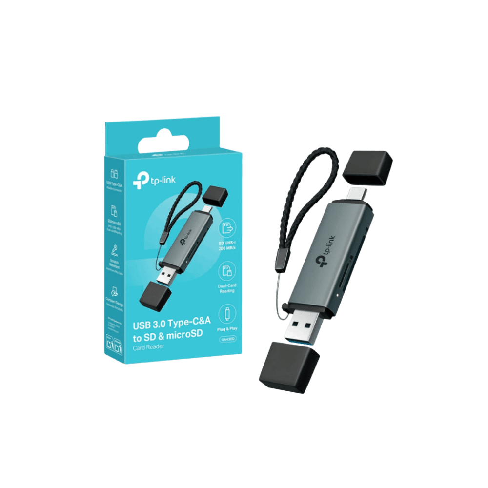 LECTOR DE TARJETAS TP-LINK USB TYPE-C&A SD MICROSD 3.0 5 GBPS (UA430D) 0