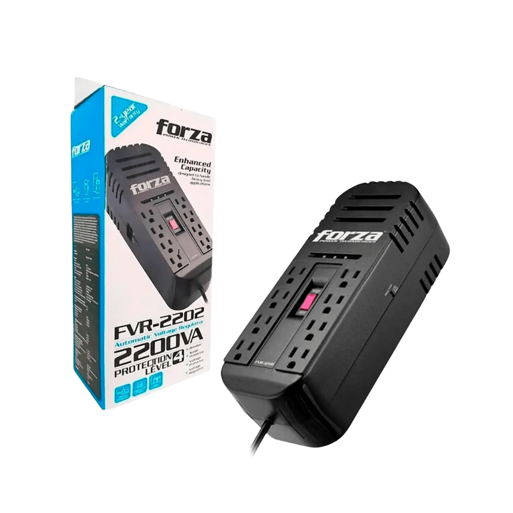 ESTABILIZADOR FORZA FVR-2202 8 TOMAS 2200VA / 1100W (FVR-2202) (NT3)2