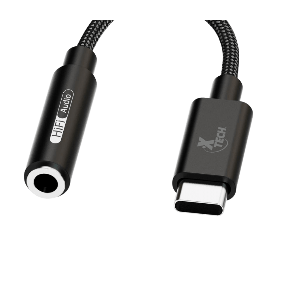 ADAPTADOR XTECH USB C MACHO A CONECTOR 3.5MM HEMBRA PARA AUDIFONOS NEGRO (XTC-509)3