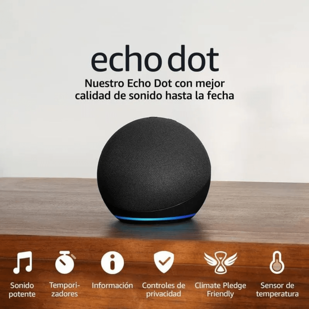 PARLANTE INTELIGENTE AMAZON ECHO DOT 5TA GENEREACIÓN CONTROL DE VOZ ALEXA WIFI BLUETOOTH - NEGRO (B09B8V1LZ3)3