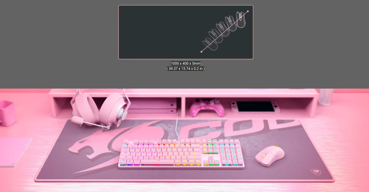 MOUSE PAD COUGAR ARENA X PINK XL (3MARENAP.0001)3