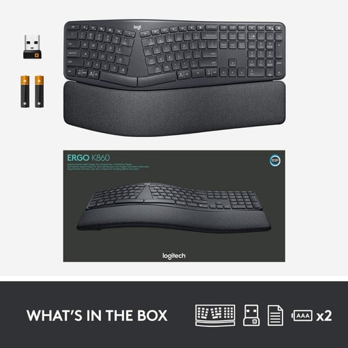 TECLADO LOGITECH ERGO K860 WIRELESS / BT SP BLACK (920-009845) NT86