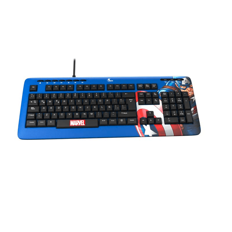 TECLADO CABLEADO XTECH EDICIÓN CAPITAN AMÉRICA (XTK-M401CA) 0