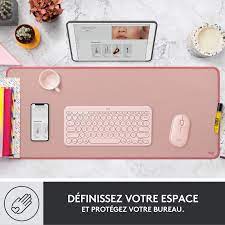 MOUSE PAD DESK MAT LOGITECH ROSADO ( 956-000048)(NT8)3